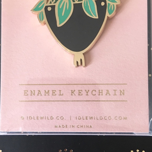 IDLEWILD CO Brass & Enamel Keychain Hanging Plant - Picture 3 of 3